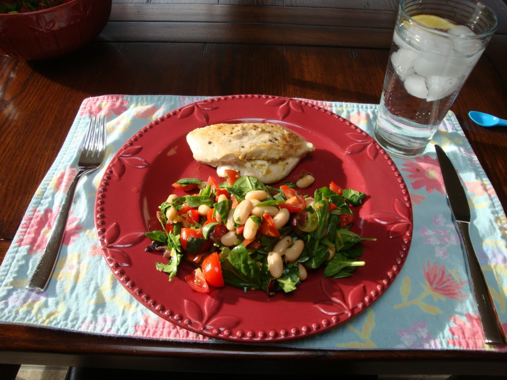 Feta stuffed Chicken with Mediterranean Salad