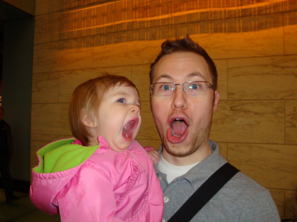(Not really, she was yawning and Jonathan was mimicking her)
