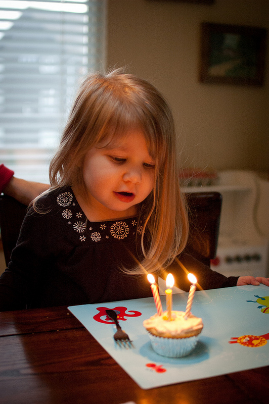 Blowing out the candles